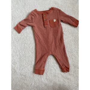 Easy-Peasy Burnt Orange 0-3m Boy Ribbed One Piece